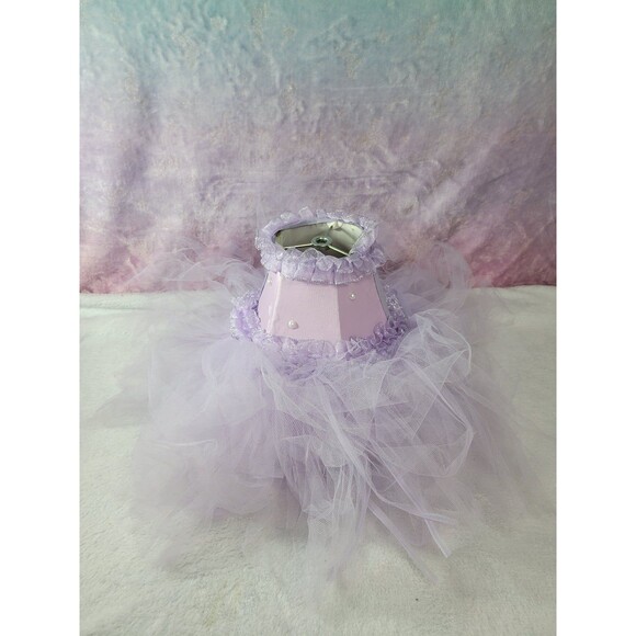 Handmade Lavender Tutu Frilly Lamp Shade - Picture 1 of 12